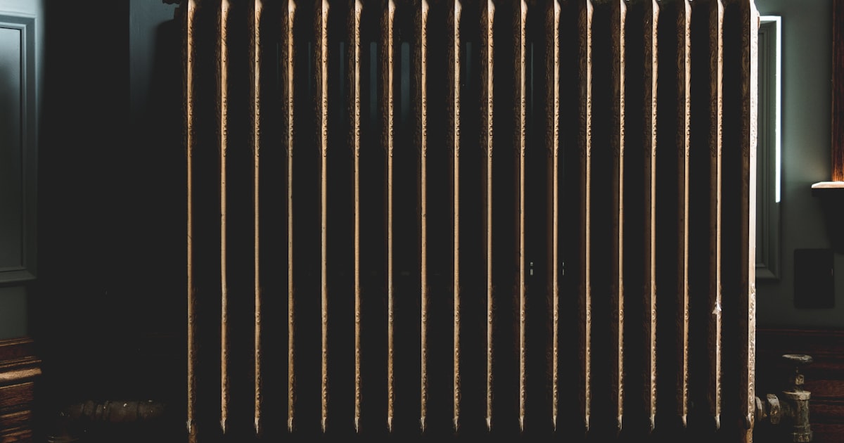 Modern heating unit in a home setting